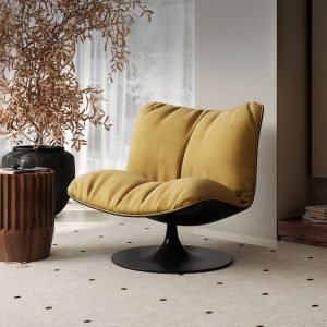 Baxter Italian Minimalist Swivel Chair