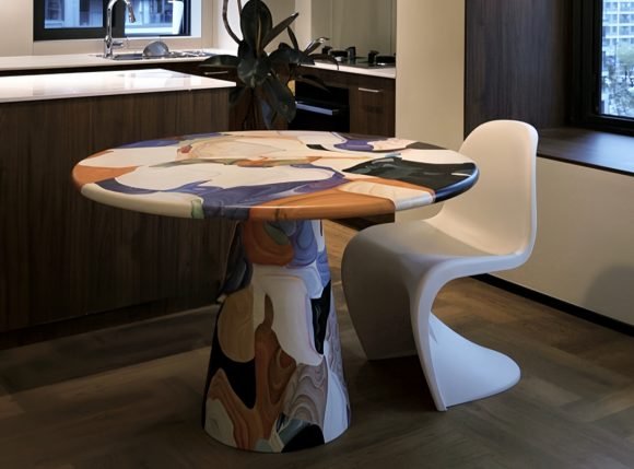 Artistic Painted Luxury Coffee Table
