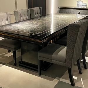 Italian Luxury Wood Dining Table Set