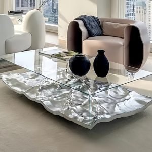 Modern Art Wave Acrylic Coffee Table