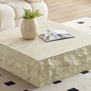 Wabi-Sabi Square Travertine Coffee Table