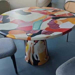 Creative Dutch Artist Painted Dining Table