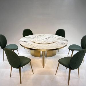 Italian Calacatta Green White Marble Dining Table